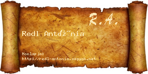 Redl Antónia névjegykártya